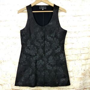 Helen Storey Real Classics London Waistcoat Women M Black Brocade Vest VTG Goth